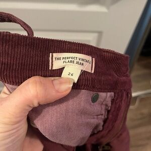 Madewell Burgundy Corduroy Pants